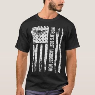 Vintage American Flag World's Best Lacrosse Mom Si T-Shirt