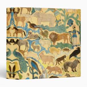 Vintage American Folk Art Animals 3 Ring Binder