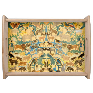 Vintage American Folk Art Animals Serving Tray