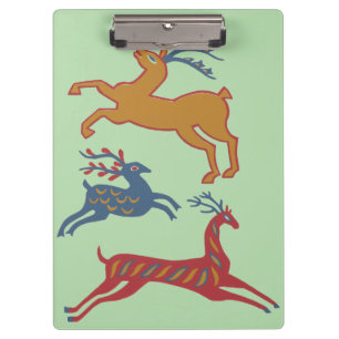 Vintage American Folk Art Deer Custom Color Clipboard