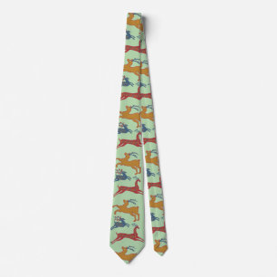 Vintage American Folk Art Deer Custom Color Neck Tie