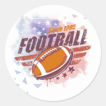 Vintage American Football Classic Sticker by Pick_Up_Me at Zazzle