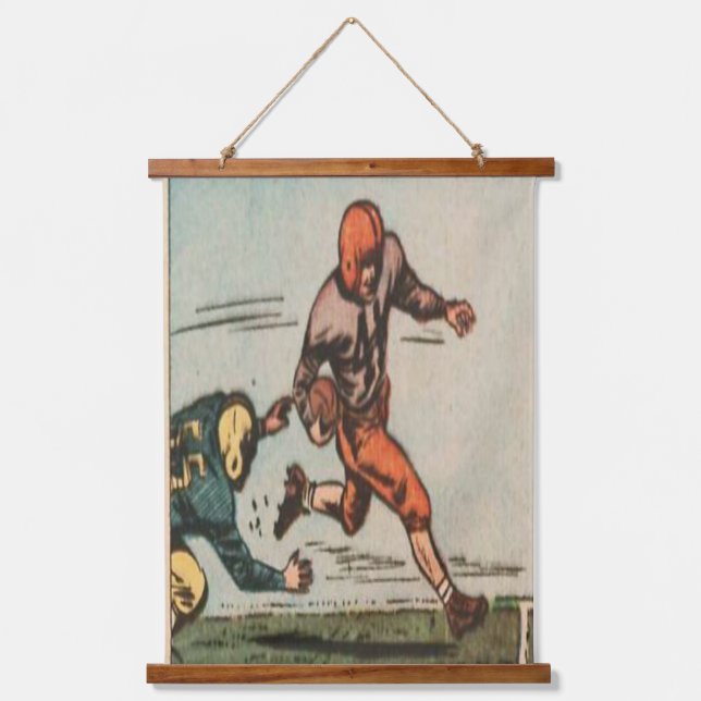 Vintage American Football Illustration Hanging Tapestry (Front)
