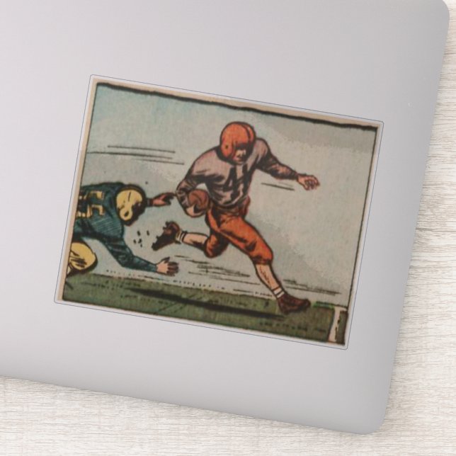 Vintage American Football Illustration Sports Art Sticker (Detail)