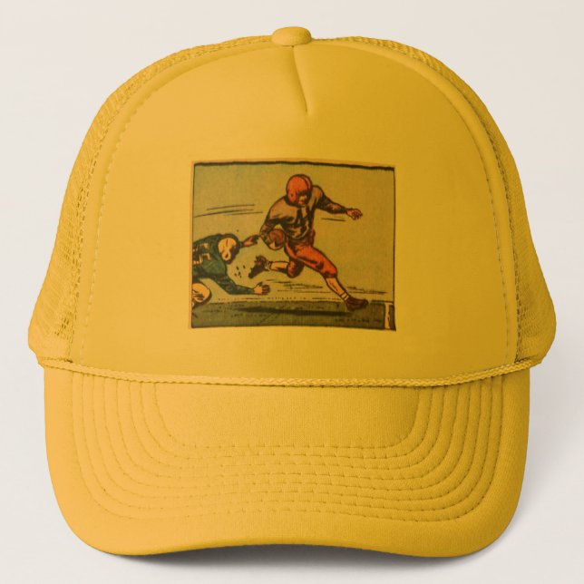 Vintage American Football Illustration Trucker Hat (Front)