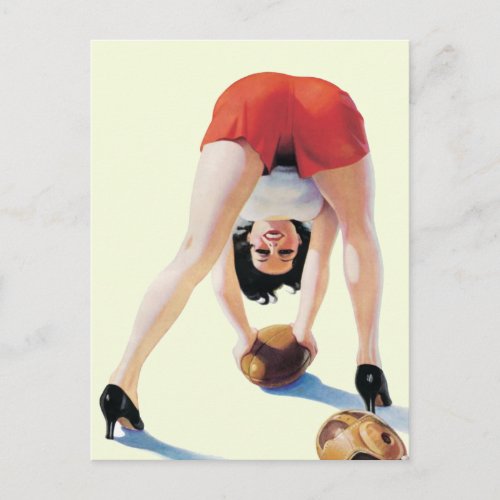 Vintage American football pin_up poster Postcard