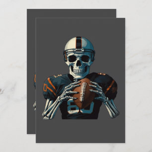 Vintage American Football Skeleton Player Funny Invitation