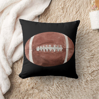 Vintage American Football Watercolor Art Throw Pillow