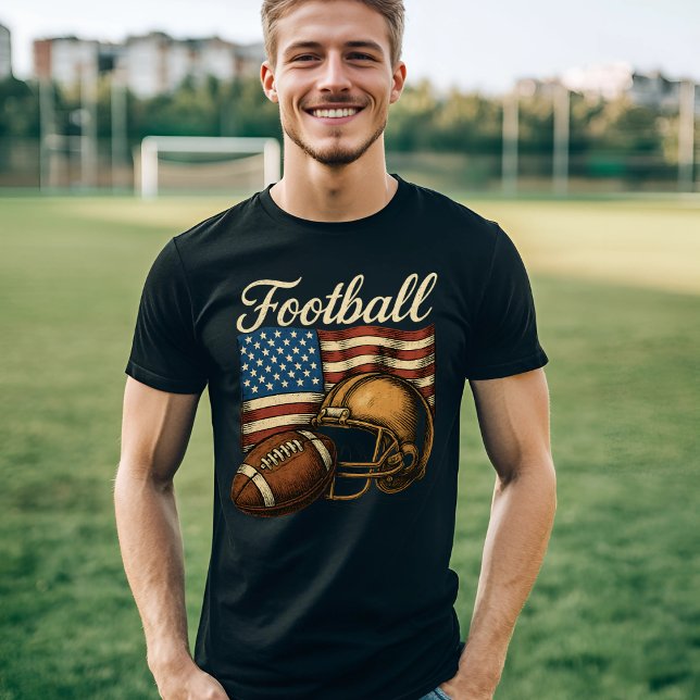 Vintage American Football with Flag T-Shirt (Creator Uploaded)