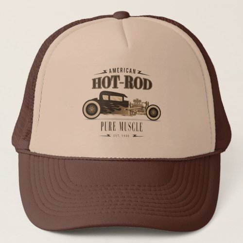 Vintage American Hot Rod CarTrucker Hat