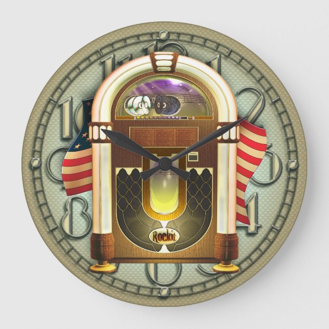Vintage American Jukebox Wall Clock (Front)
