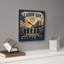 Vintage American Labor Day Worker Tribute Art