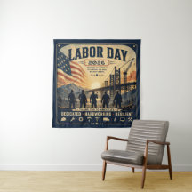 Vintage American Labor Day Worker Tribute Art