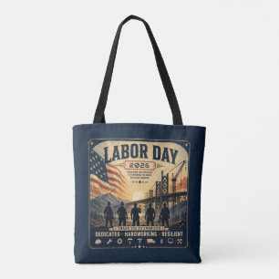 Vintage American Labor Day Worker Tribute Art Tote Bag