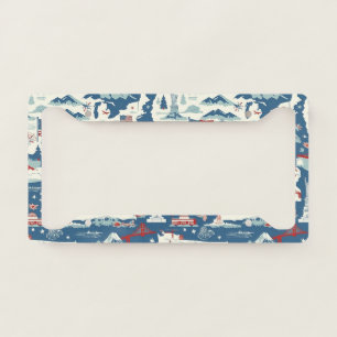 Vintage American Landmark Pattern (2) License Plate Frame