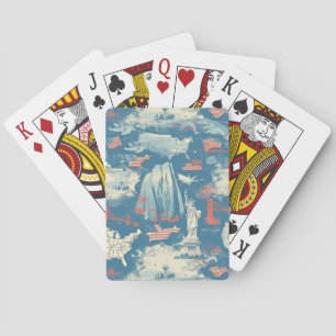 Vintage American Landmark Pattern (3) Poker Cards