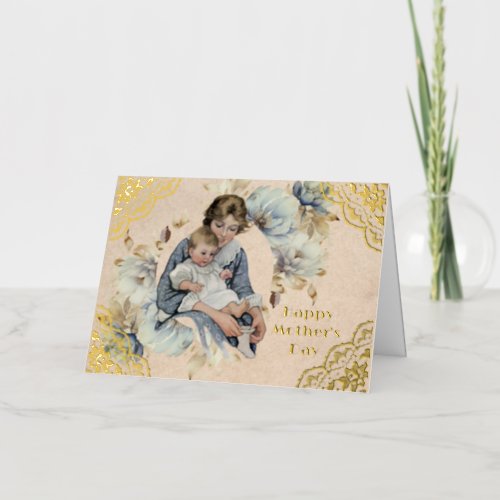 Vintage American Mother Foil Greeting Card