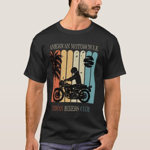 vintage American Motorcycle Indian Bikers Club bik T_Shirt