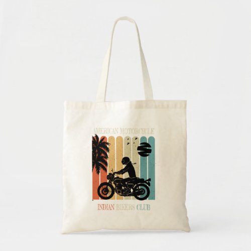 vintage American Motorcycle Indian Bikers Club bik Tote Bag