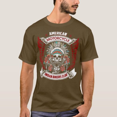 Vintage American Motorcycle Indian For Old Biker  T_Shirt