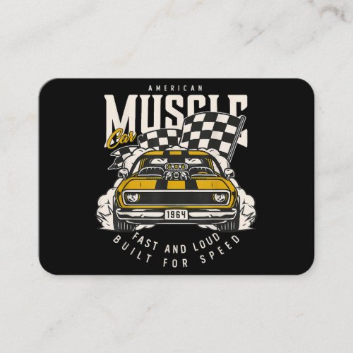 Vintage American Muscle Car Racing Flag Business Card