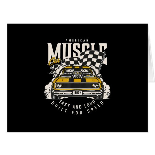 Vintage American Muscle Car Racing Flag Cards