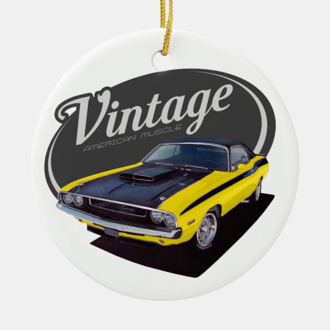 Vintage American Muscle Challenger Ceramic Ornament (Front)