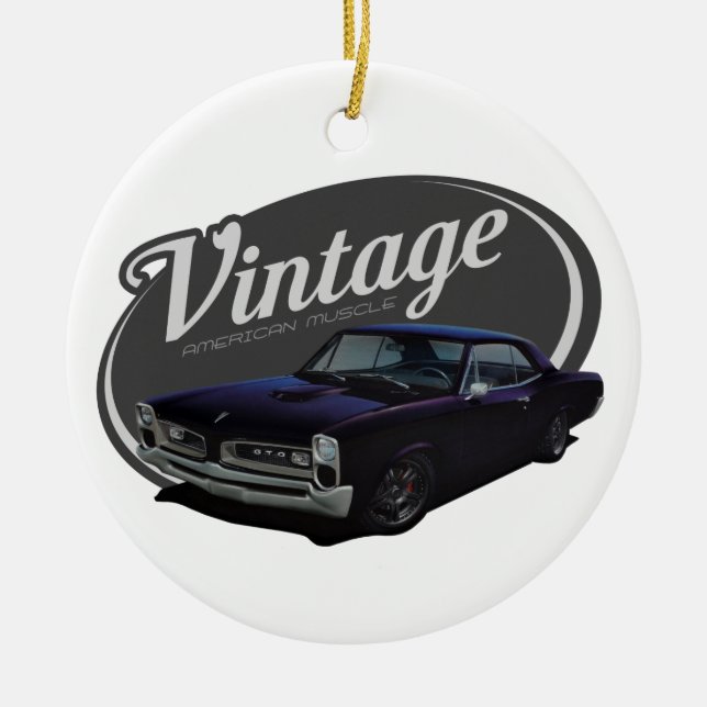 Vintage American Muscle Custom GTO Ceramic Ornament (Front)