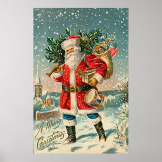 Vintage Santa Posters | Zazzle