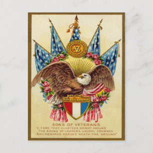 Vintage American Patriotic Military Postcard