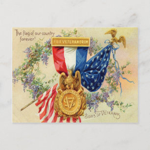 Vintage American Patriotic Military Postcard