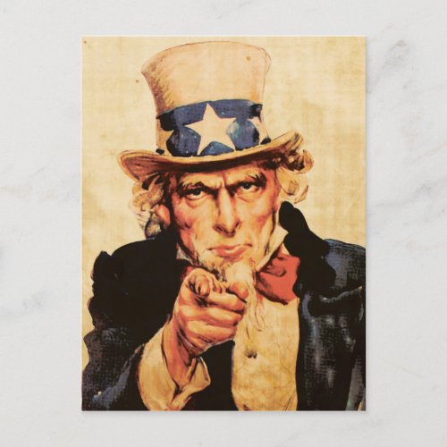 Vintage American Patriotic Uncle Sam Postcard