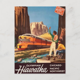 Vintage American Railway, USA - Postcard