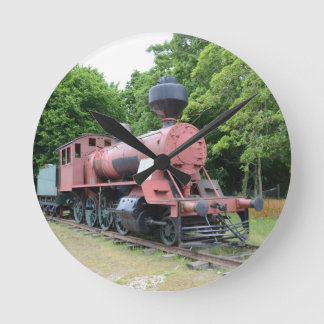 Vintage American Steam Locomotive Round Clock