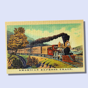 Vintage American Steam Train Engine Locomotives  J Jigsaw Puzzle