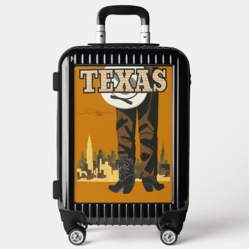 Vintage American Texas Travel Poster Luggage