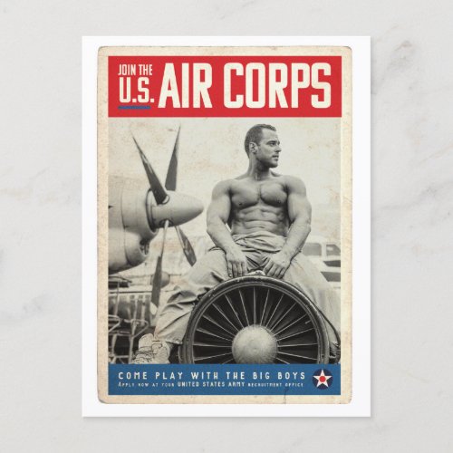 Vintage American US Air Corps  Recruitment Postcard