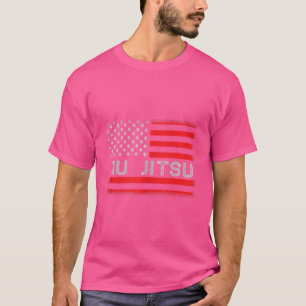 Vintage American Usa Flag Brazilian Jiu Jitsu Belt T-Shirt
