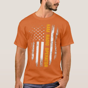 Vintage American USA Flag Ham Radio Operator T-Shirt