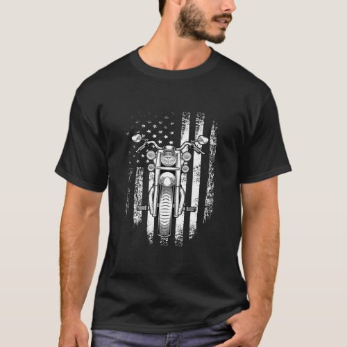 Vintage American USA Flag Motorcycle Shirt Cool