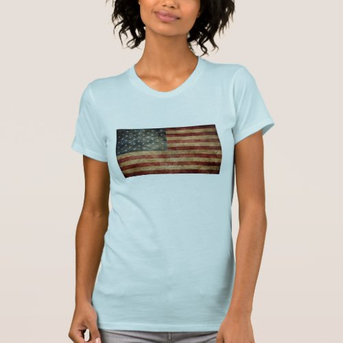 vintage American USA flag womens t_shirt design