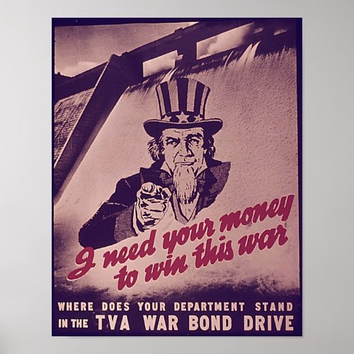 Vintage American War Posters Uncle Sam  Poster
