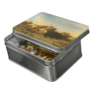 Vintage American West Art, Buffalo Hunt by Wimar Jigsaw Puzzle