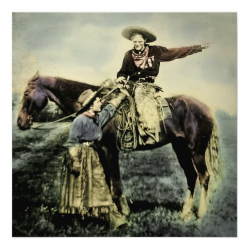 Vintage American West Caballero Love Photo Print