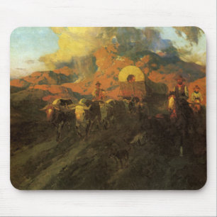 Vintage American West, Overland Trail by Johnson Mouse Pad