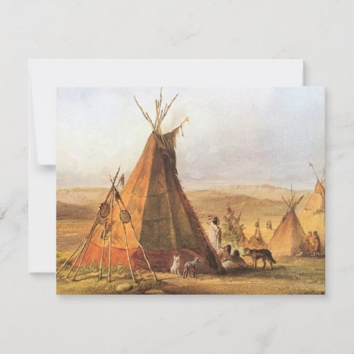 Vintage American West Teepees on Plain by Bodmer