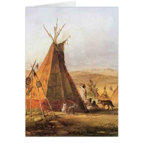 Vintage American West Teepees on Plain by Bodmer