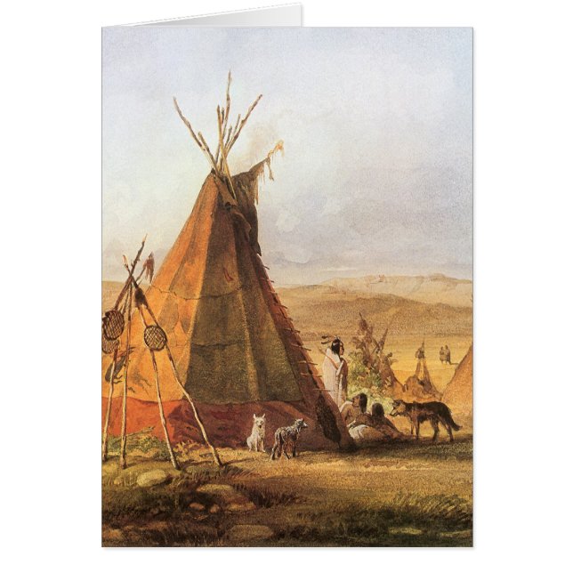 Vintage American West, Teepees on Plain by Bodmer (Front)