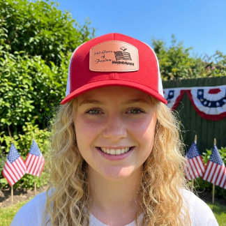 Vintage Americana 250 Anniversary Patriotic Eagle Leather Patch Hat