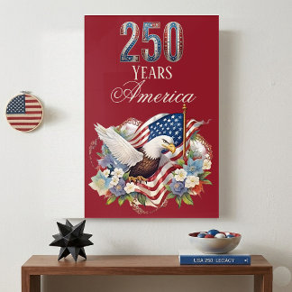 Vintage Americana Bald Eagle 250 Years of Freedom Acrylic Print